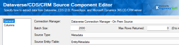 Screenshot showing how to query the Source Entity Metadata for a Dynamics 365 Dataverse Document Template.